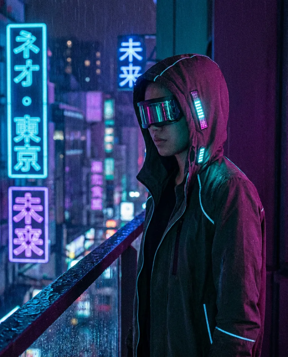 Nano Banana example — Cyberpunk portrait