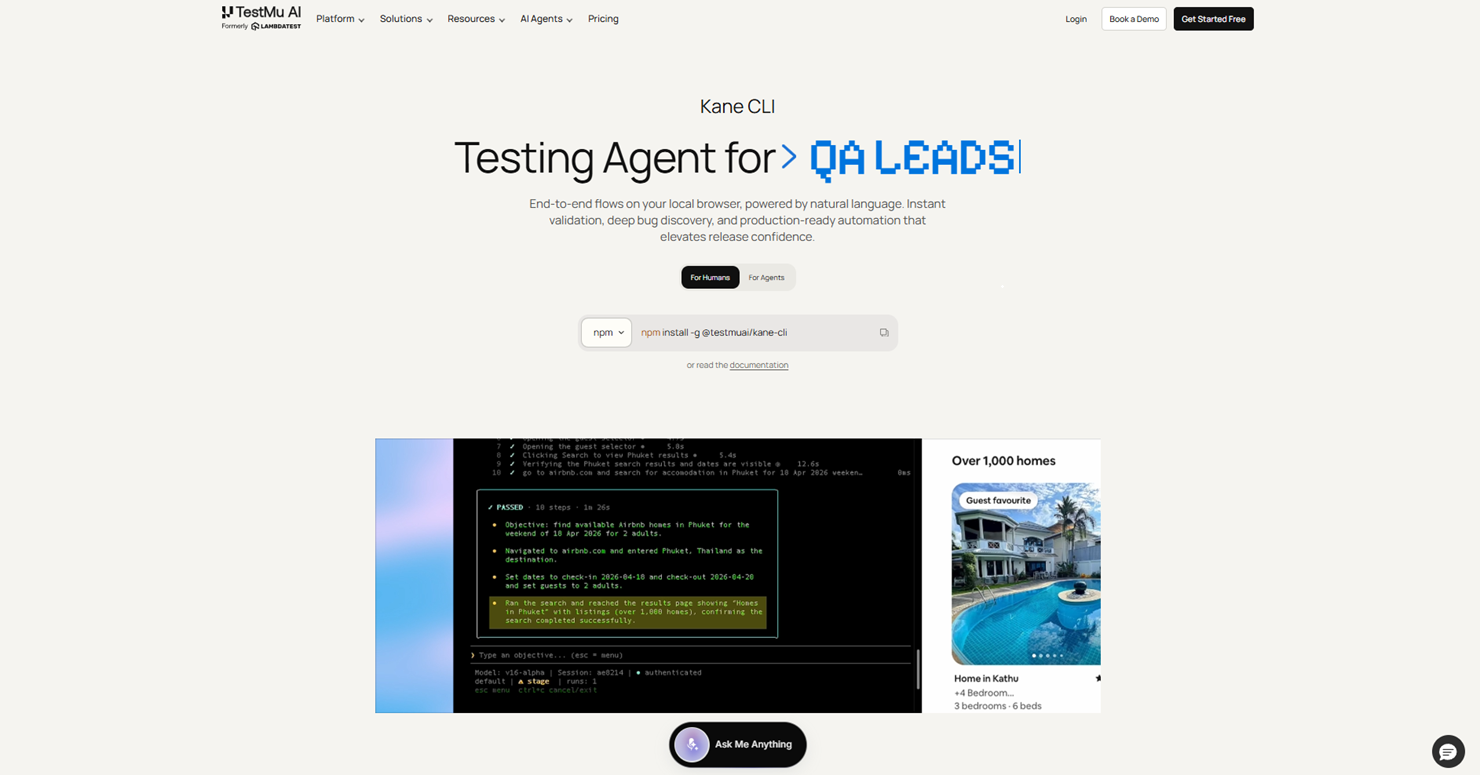 Kane CLI By TestMu AI - Product Image